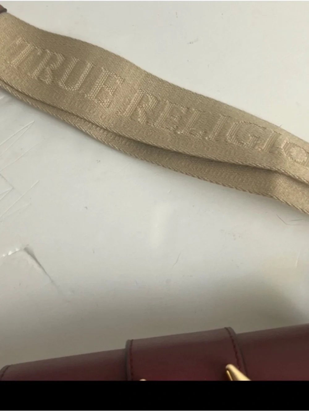 TRUE RELIGION Colorblock Crossbody Bag Gold Horseshoe Logo NWT
